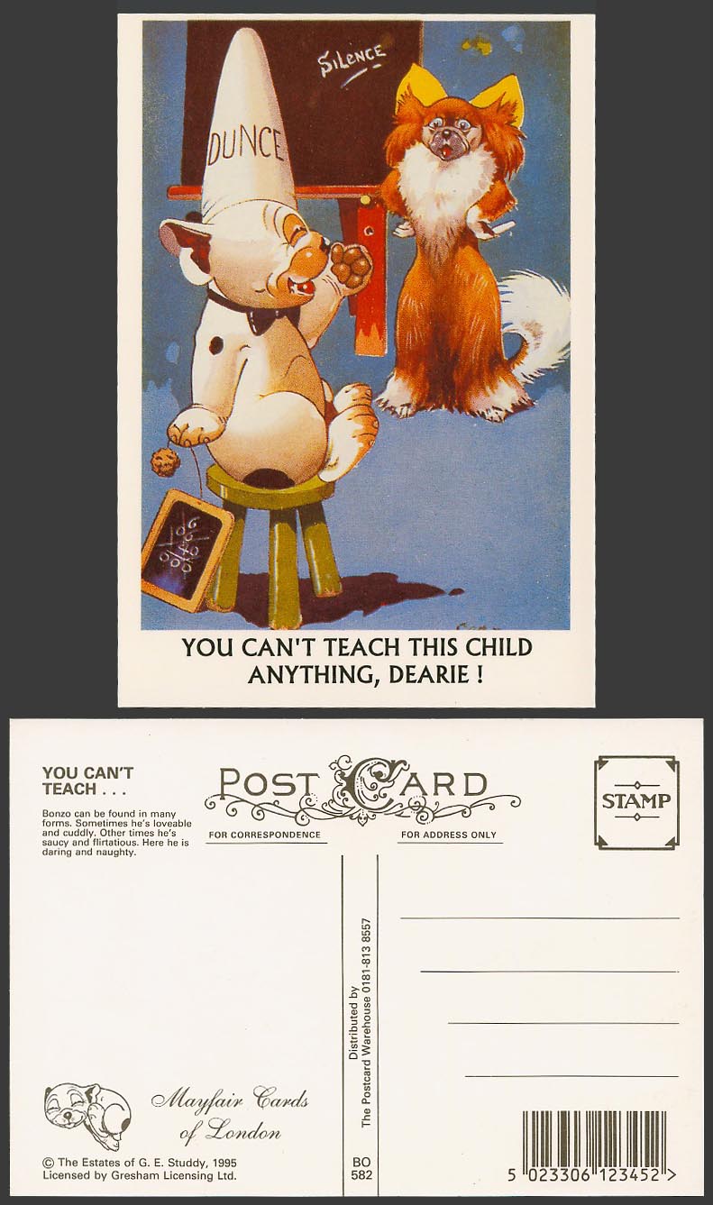 BONZO DOG GE Studdy Repro Postcard You Can't Teach This Child Anything No.BO 582