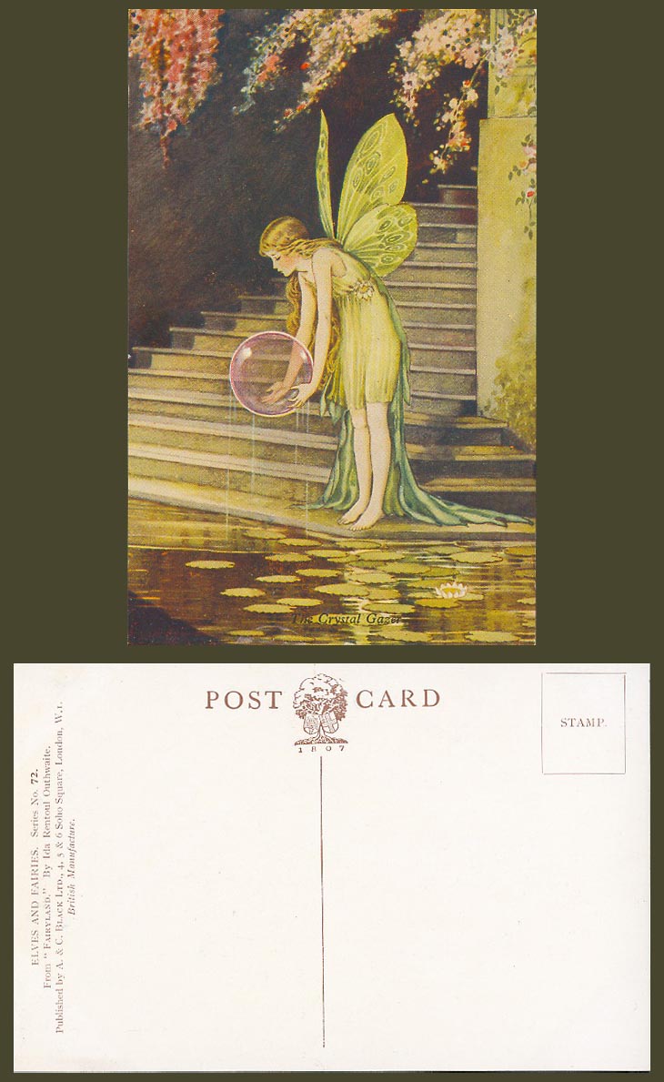 Ida Rentoul Outhwaite Old Postcard Fairy Crystal Gazer Ball Fairyland Fairies 72