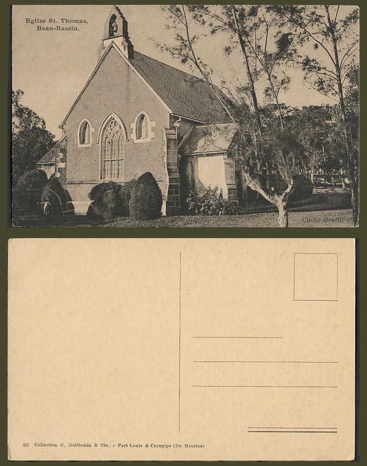 Mauritius Old Postcard Beau Bassin, Eglise St. Thomas Church, Bell Tower Maurice