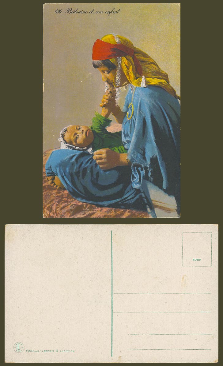 Egypt Old Colour Postcard Bedouine et son enfant Bedouin Woman and Her Child 696