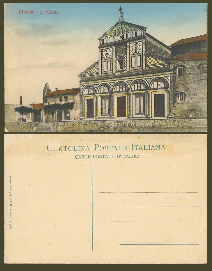 Italy Old Colour Postcard FLORENCE Firenze, S. Miniato, Buildings, Stengel & Co.