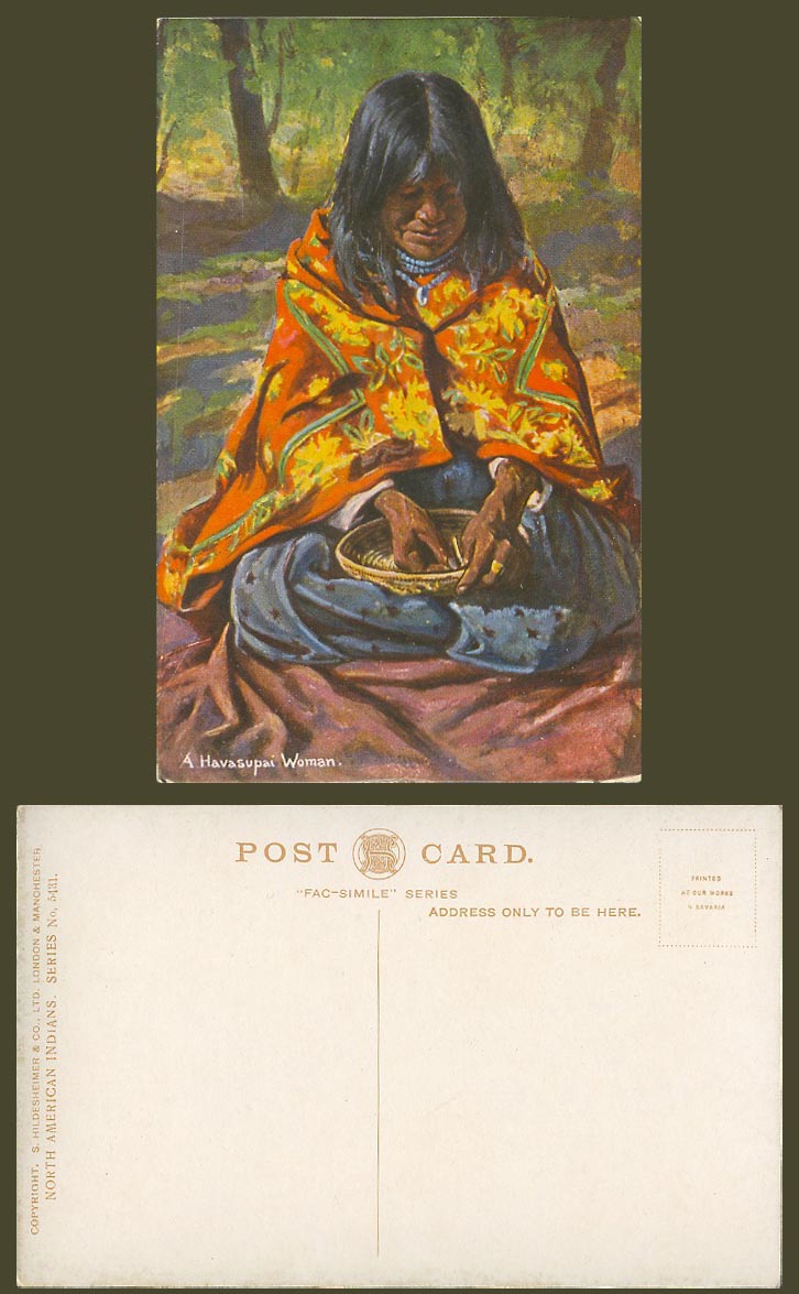 Havasupai Woman Making Bowl, Native North American Red Indians Old Postcard 5431