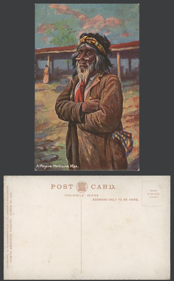 MOJAVE A Medicine Man Native North American Red Indians Bridge Old Postcard 5431