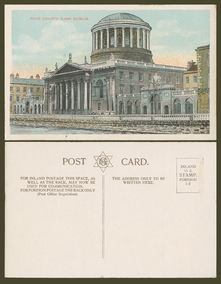 Ireland Irish Old Colour Postcard 4 Four Courts Law Court of Justice, Co. Dublin