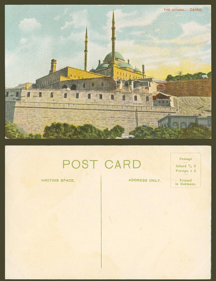 Egypt Egyptian Old Colour Postcard Cairo Citadelle Le Caire Citadel Walls Towers