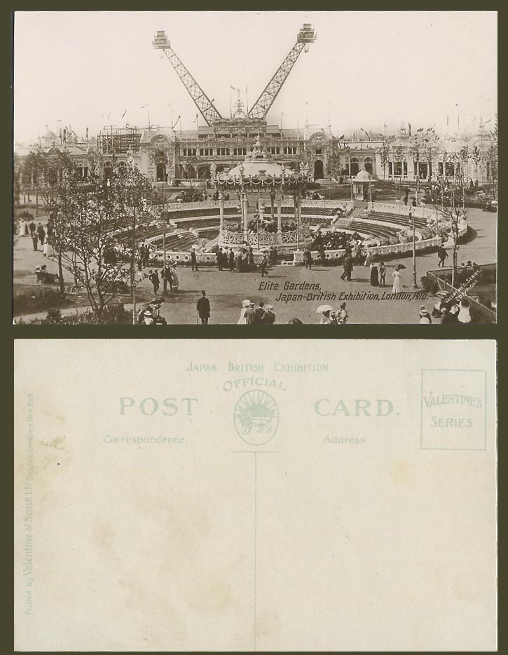 Japan-British Exhibition, Elite Gardens London Bandstand 1910 Old Photo Postcard