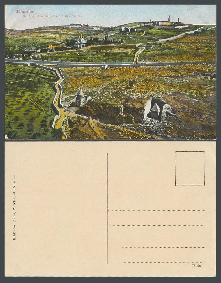 Palestine Old Colour Postcard Valley of Jehosaphat, Vallee de Josaphat, Israel