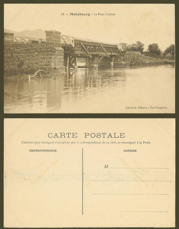 Mauritius Old Postcard MAHEBOURG Le Pont Nolino Bridge & River Scene Ile Maurice