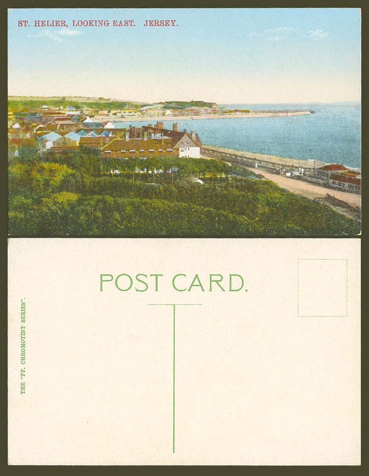 Jersey Old Postcard St. Helier Looking East Seaside Panorama Channel Islands FF.