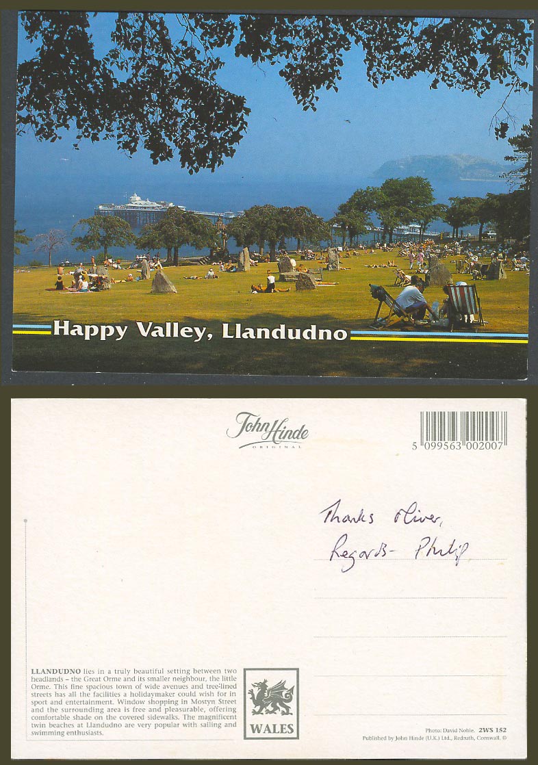 Llandudno Happy Valley Pier Jetty Seaside Panorama Wales, Larger Colour Postcard