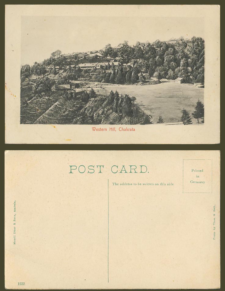 India Heavily Embossed Old Postcard Western Hill Chakrata, Panorama, Moorli Dhur
