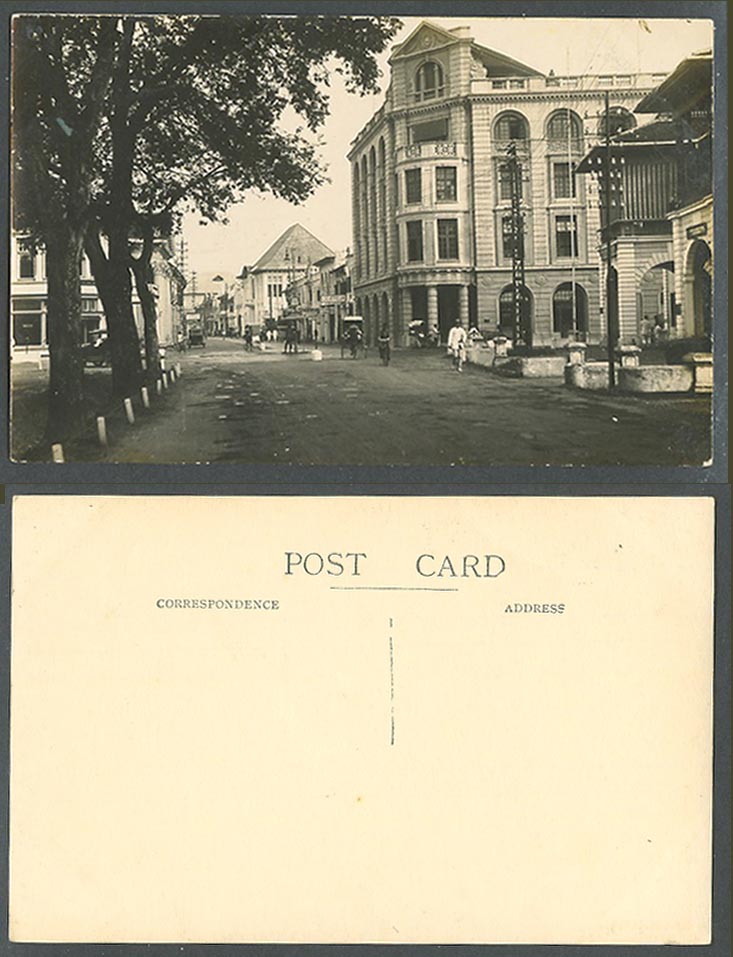 Indonesia DEI Old Real Photo Postcard Medan Street Scene, Harrison & Crossfield