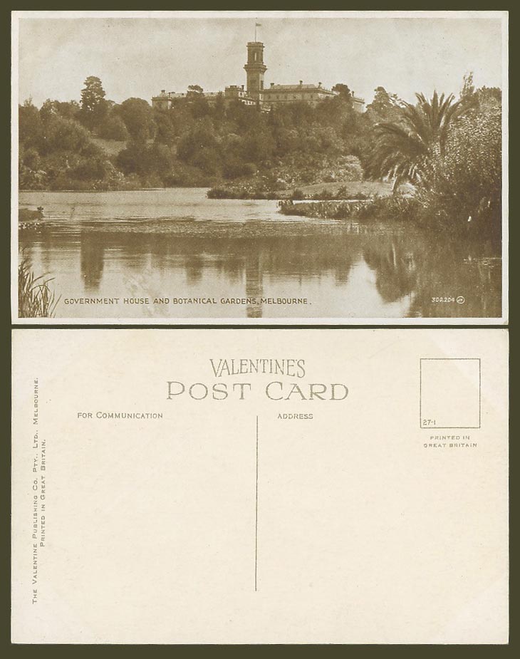 Australia Old Postcard Government House Botanic Gdns Botanical Gardens Melbourne