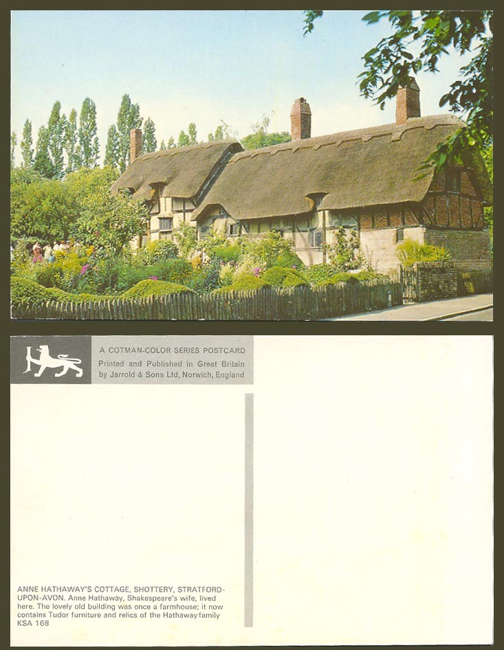 Stratford-Upon-Avon Anne Hathaway's Cottage House Shottery Gdns. Colour Postcard