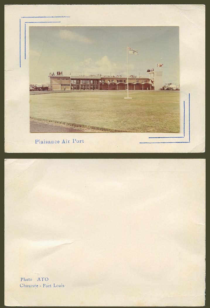 Mauritius c.1960 Real Photo Stuck on Card, Plaisance Airport Chaussee Port Louis
