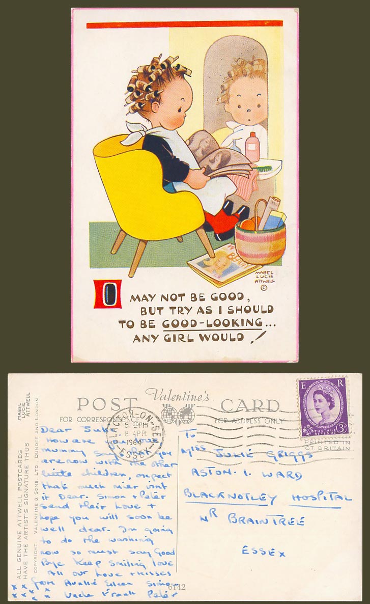 MABEL LUCIE ATTWELL 1964 Old Postcard May Not Be Good - Try be Good-Looking 6142