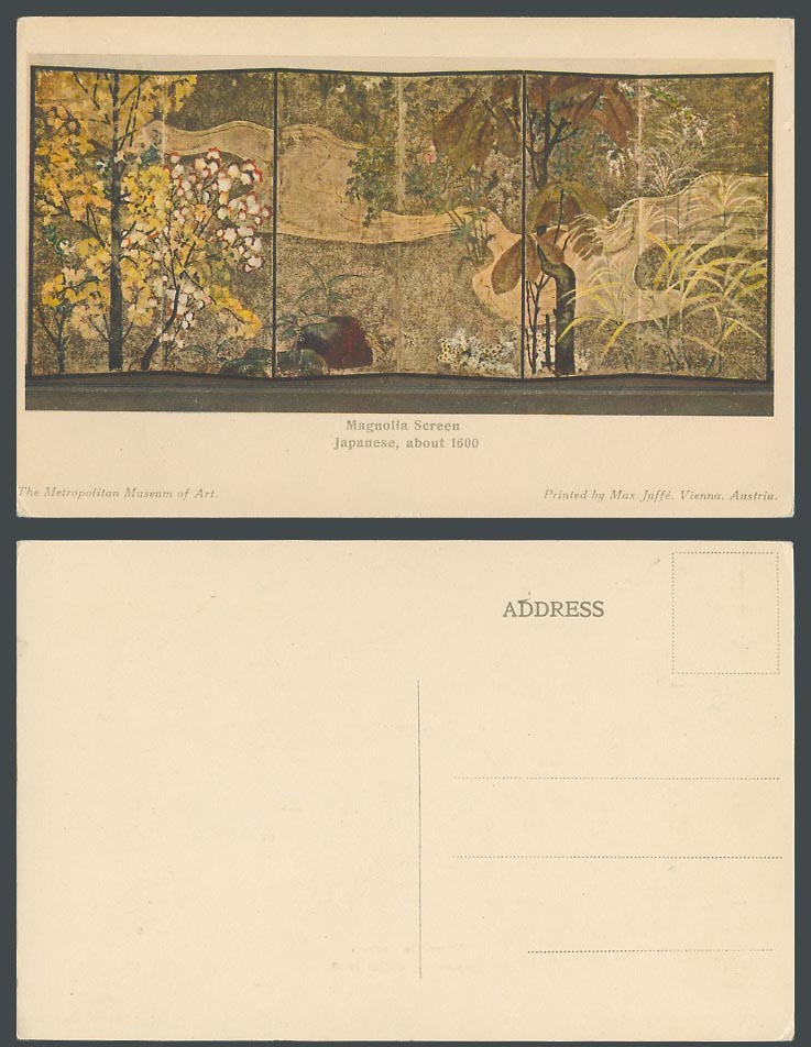 Japan Old Postcard Magnolia Screen Japanese about 1600 Metropolitan Museum o Art