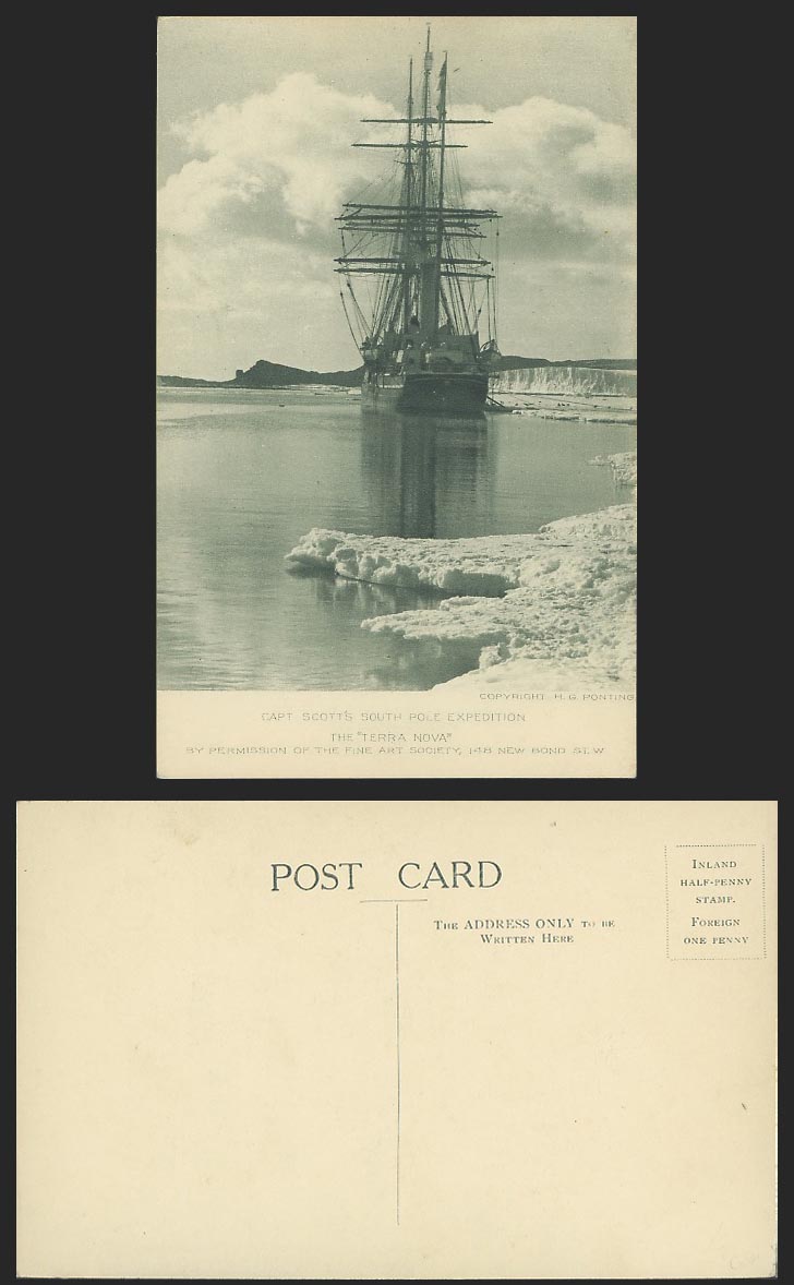 The Terra Nova Ship, Captain Scott South Pole Expedition, Antarctic Old Postcard
