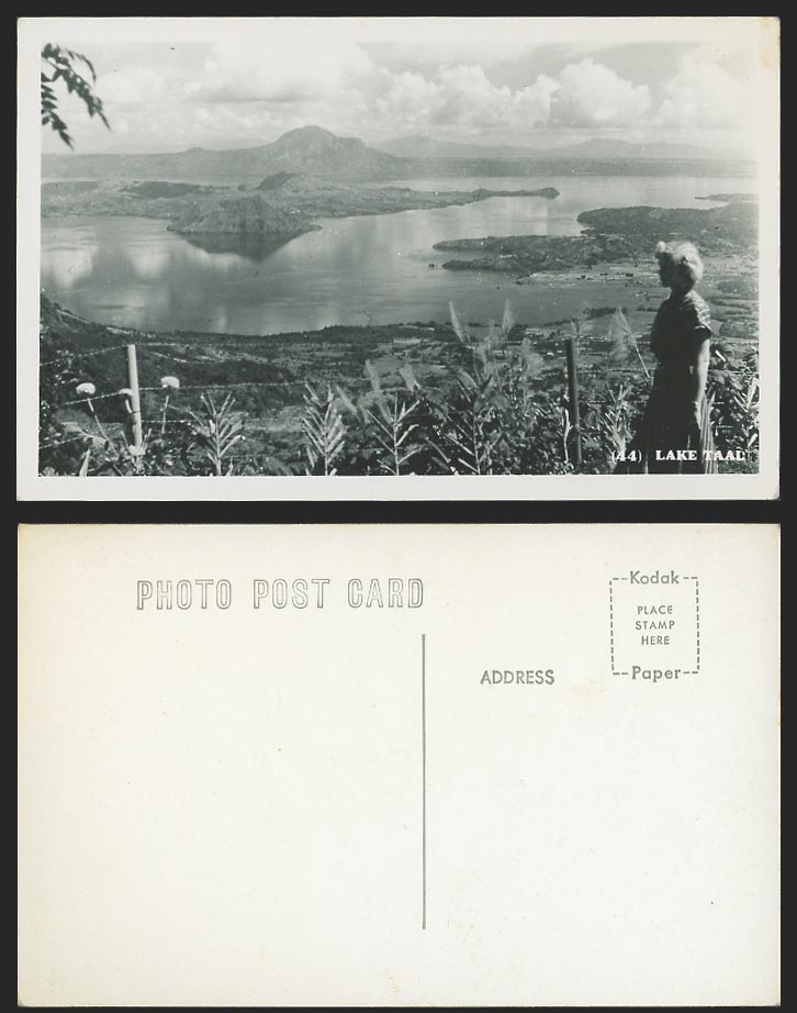 Philippines Old Real Photo Postcard Taal Lake Bombon Lake, Batangas Luzon Island