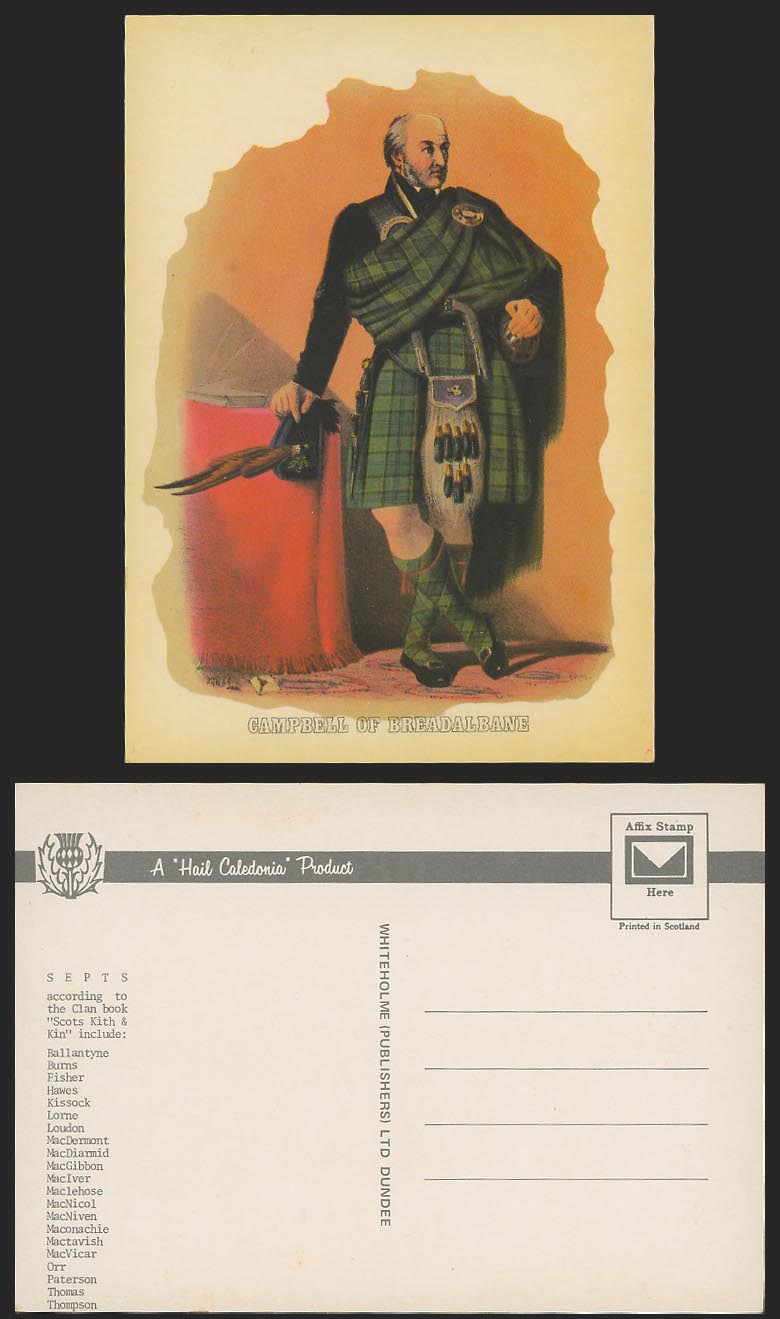 Campbell of Breadalbane, Scottish Clan, Scotland, Costumes Early Larger Postcard