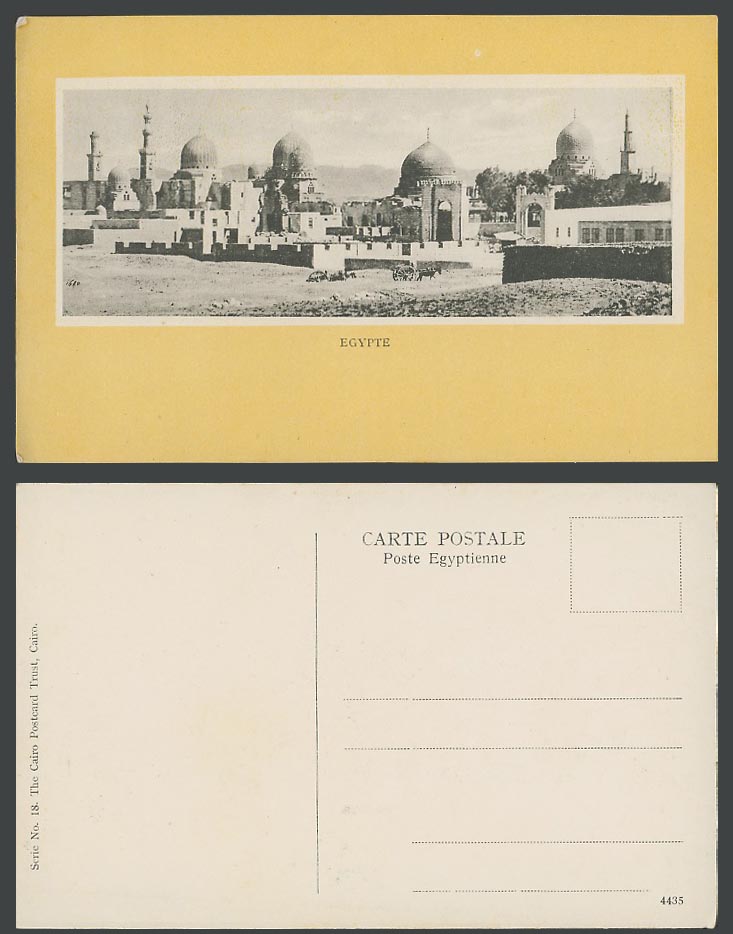 Egypt Old Postcard Cairo General View Panorama of Tomb Tombs Mosque Towers Gates