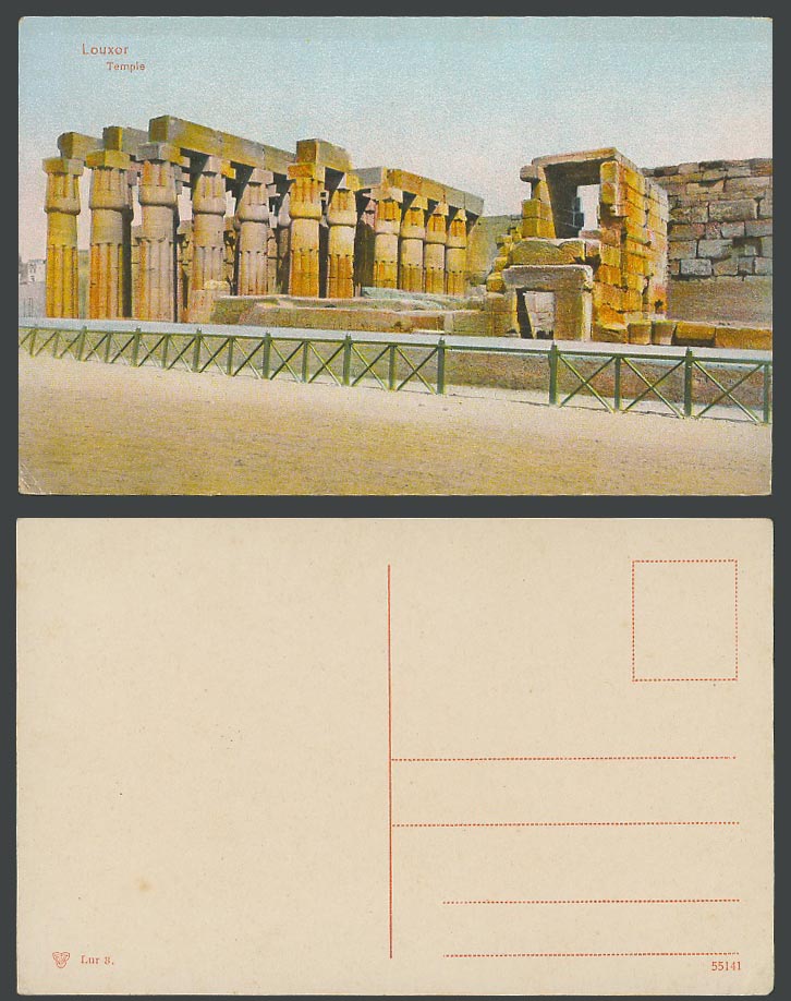 Egypt Old Colour Postcard Luxor Temple Ruins, Louxor Louqsor, Upper Egypt, Lur 3