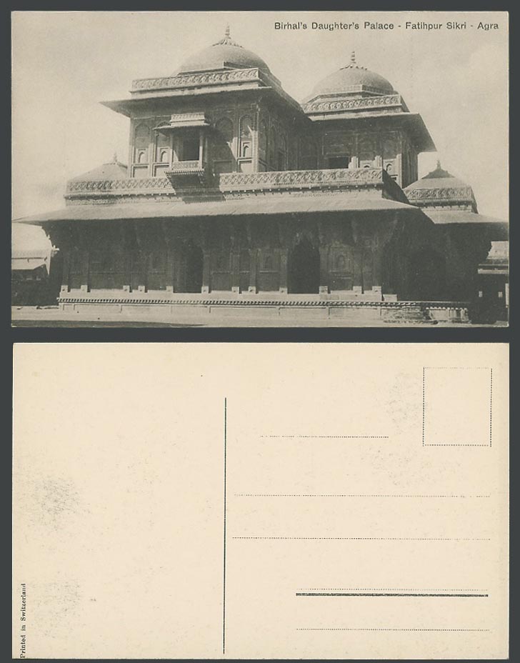 India Old Postcard Birhal's Daughter's Palace, Fatehpur Fatihpur Sikri, Agra