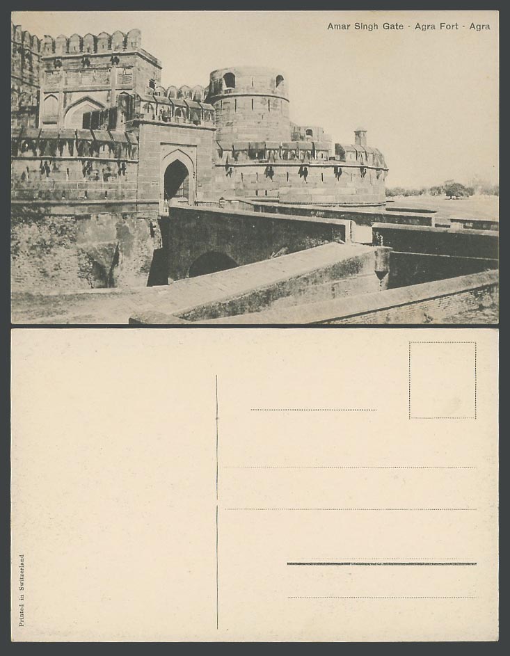 India Old Postcard Amar Singh Gate Fort Agra, Commemorate Great Warrior, Rathore