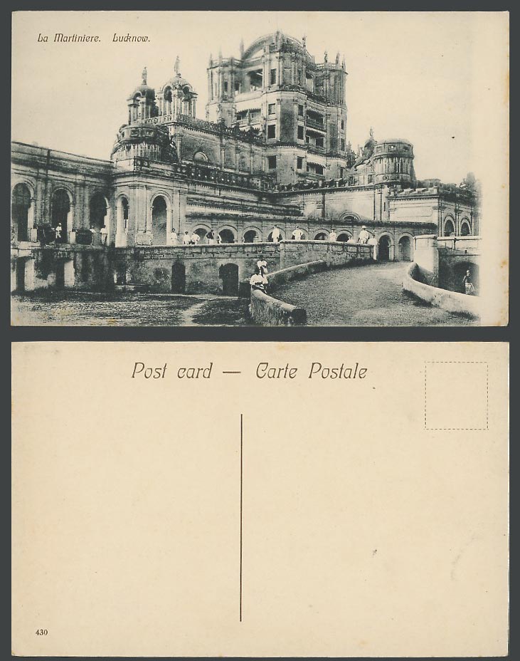 India Old Postcard La Martiniere College School Buildings Lucknow, Bridge No.430