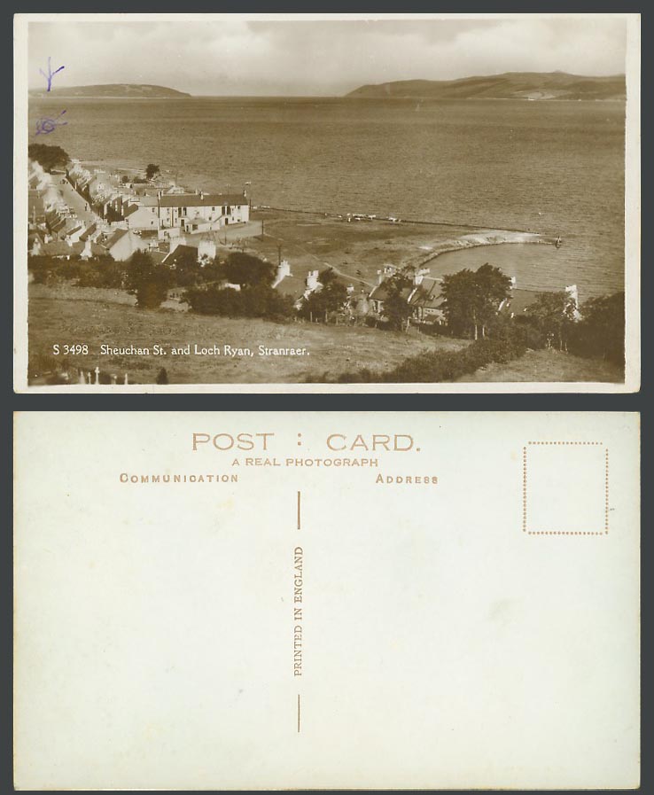 Stranraer Sheuchan St., Loch Ryan Wigtownshire, Scotland Old Real Photo Postcard