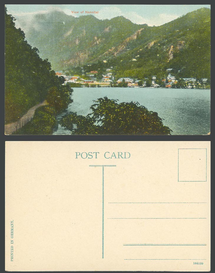 India Old Colour Postcard View of NAINITAL Naini Tal Nannital Lake and Panorama