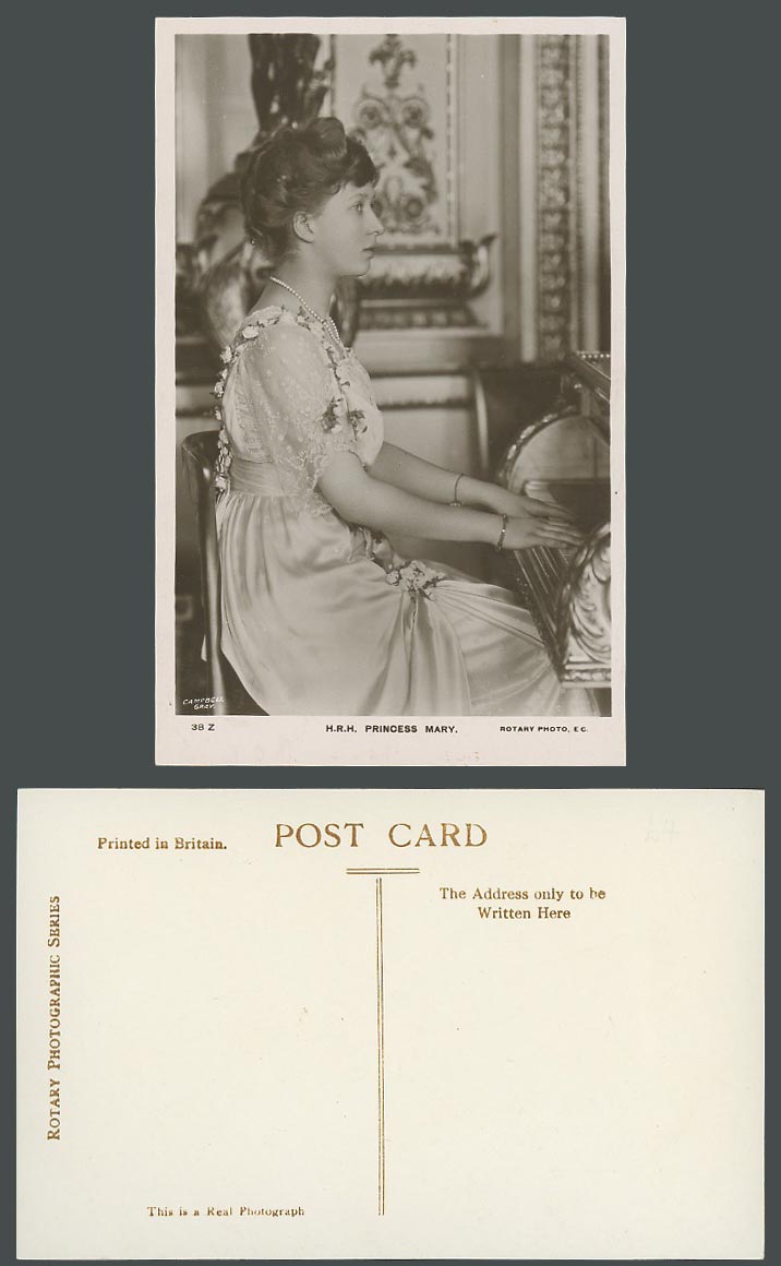 H.R.H. Princess Mary Old Real Photo Postcard Princess Royal Countess of Harewood