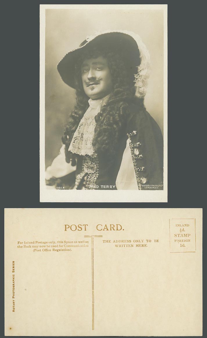 Actor Fred Terry as Charles II Sweet Nell of Old Drury Vintage R. Photo Postcard