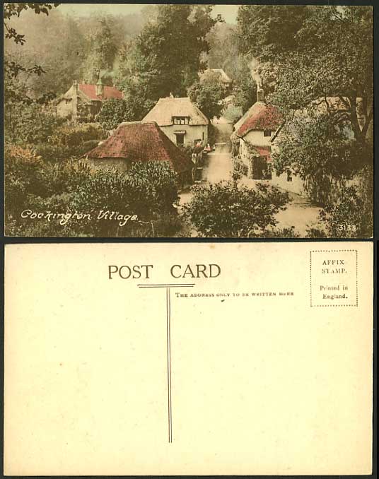 TORQUAY Cockington Village Thatched Huts c1900 Postcard