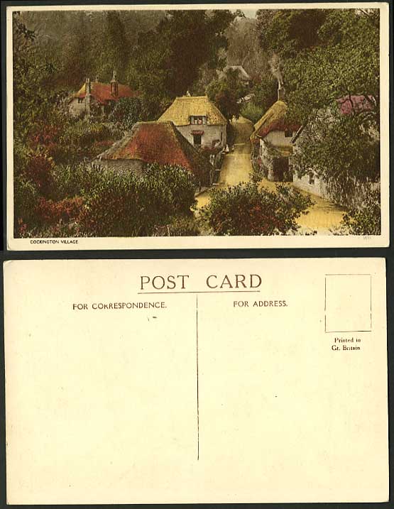 TORQUAY Cockington Village Thatched Huts c1900 Postcard