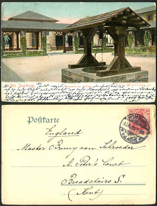 Germany 1905 Undivided Back Old Postcard SAALBURG WELL