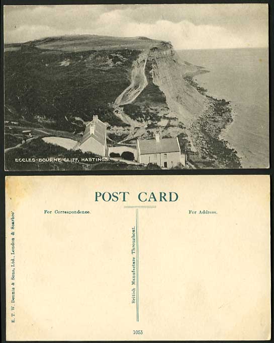 Sussex Old Postcard Ecclesbourne Cliffs Rocks HASTINGS