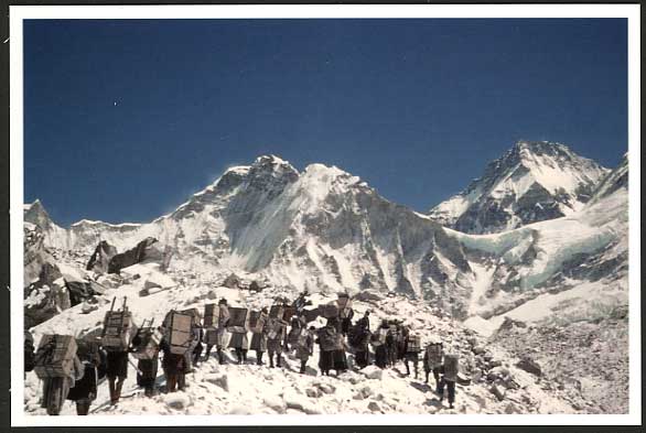 Tibet Mt EVEREST Expedition 1953 Postcard Sherpa Men Women approach to BASE CAMP