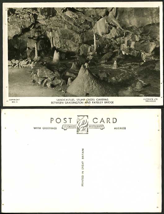 Yorkshire Old Postcard Sandcastles Stump Cross Caverns