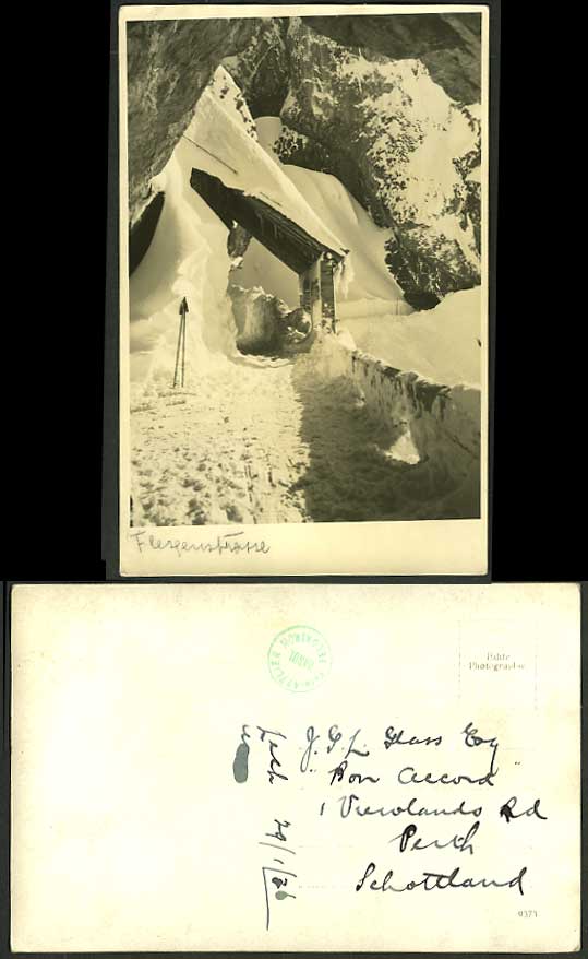 Germany Austria 1926 Old Real Photo Postcard Snowy STR.