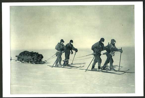British ANTARCTIC Expedition 1912 Postcard POLAR PLATEAU, Scott on SKIS & Sledge