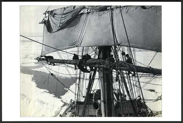 FURLING Mailsail of TERRA NOVA, British ANTARCTIC Expedition 1910 Repro Postcard