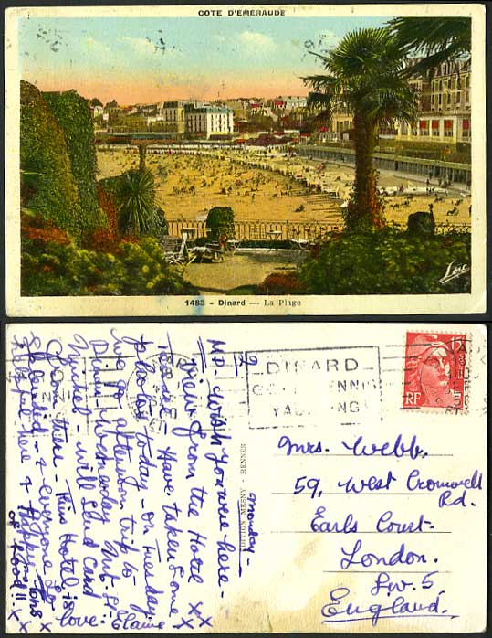 France 1950 Old Postcard Cote D'Emeraude Beach - DINARD