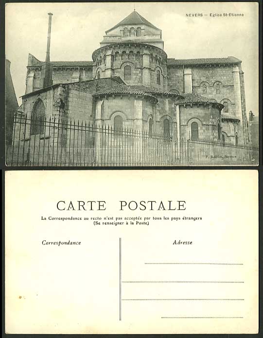 France Old Postcard NEVERS St. - Etienne Church Eglise