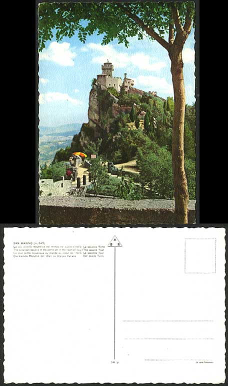 SAN MARINO Italy Coloured Postcard The 2nd Second Tower