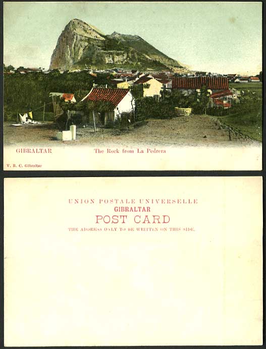 Gibraltar Undivided Back Old Colour Postcard The Rock from La Pedrera