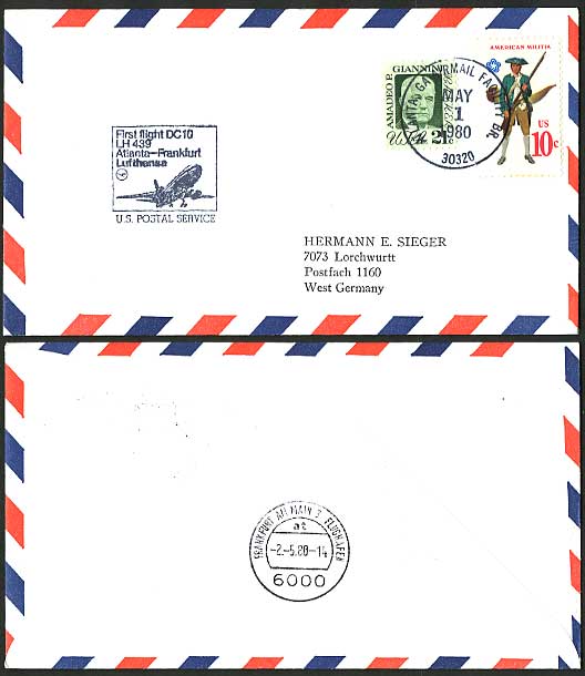 USA W. Germany 1980 LUFTHANSA LH 439 First Flight Cover