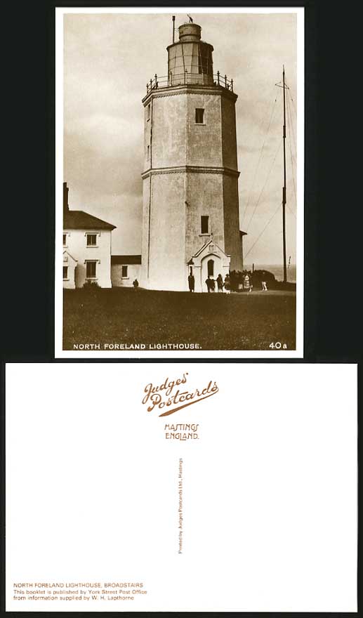 Broadstairs Postcard North Foreland Lighthouse Dating from 1499 England's Oldest