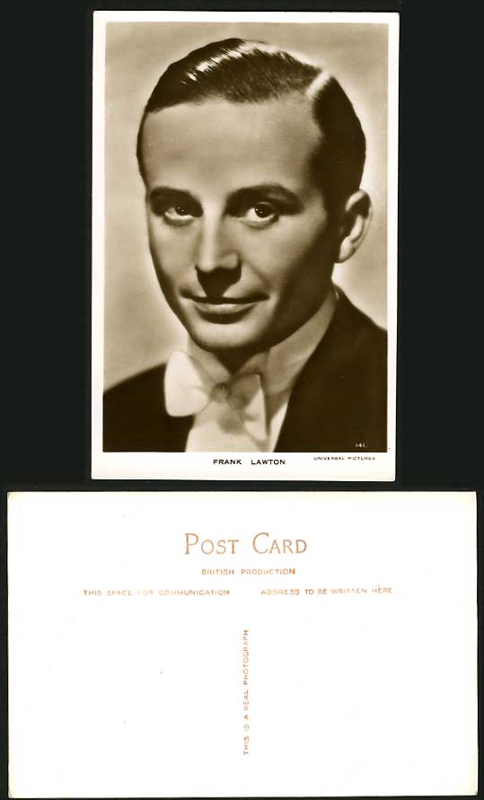 Actor FRANK LAWTON Old R.P. Postcard Universal Pictures