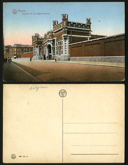 Belgium Old Postcard NAMUR Caserne du 1 er Rgmt Lancier